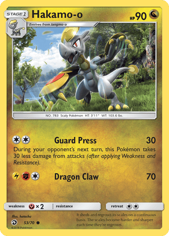 Hakamo-o Dragon Majesty Pokemon Card
