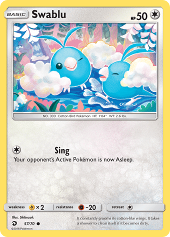 Swablu Dragon Majesty Pokemon Card