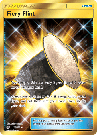 Fiery Flint Dragon Majesty Pokemon Card