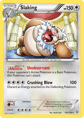 Slaking Dragons Exalted Pokemon Card