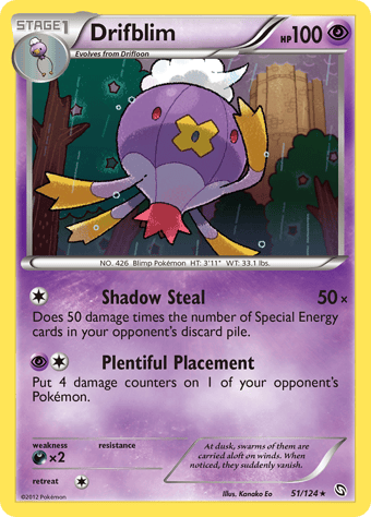 Drifblim Dragons Exalted Pokemon Card