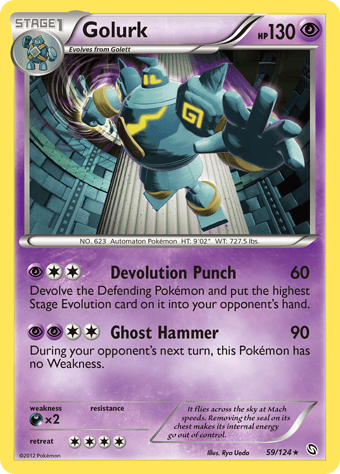Golurk Dragons Exalted Pokemon Card