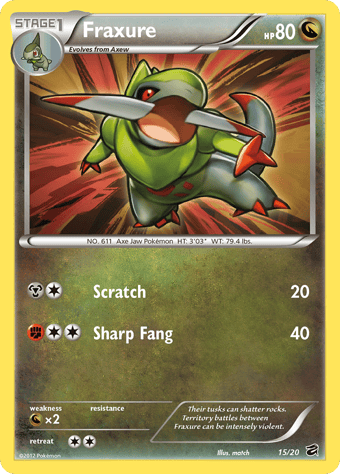 Fraxure Dragon Vault Pokemon Card