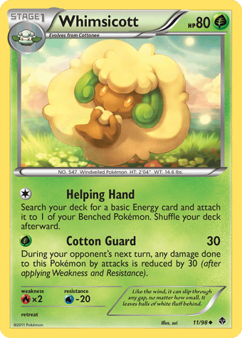 Whimsicott Emerging Powers Pokemon Card