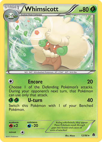 Whimsicott Emerging Powers Pokemon Card