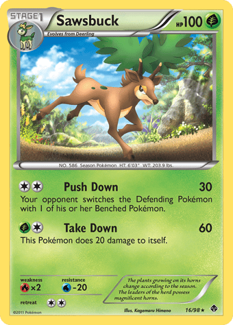 Sawsbuck Emerging Powers Pokemon Card