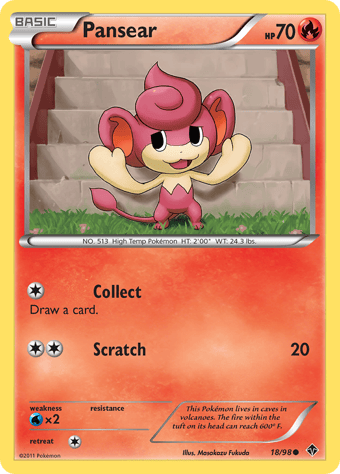 Pansear Emerging Powers Pokemon Card