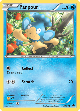 Panpour Emerging Powers Pokemon Card