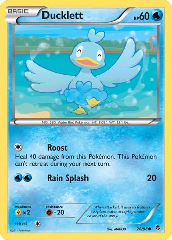 Ducklett Emerging Powers Pokemon Card
