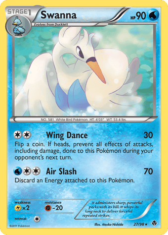 Swanna Emerging Powers Pokemon Card