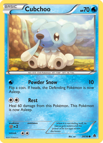 Cubchoo Emerging Powers Pokemon Card