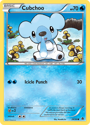 Cubchoo Emerging Powers Pokemon Card
