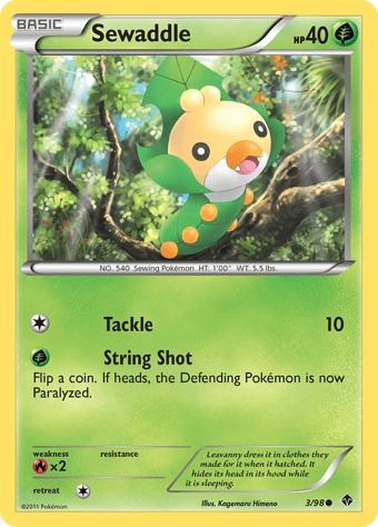 Sewaddle Emerging Powers Pokemon Card