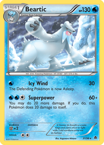 Beartic Emerging Powers Pokemon Card