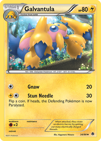 Galvantula Emerging Powers Pokemon Card