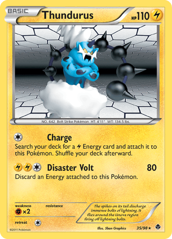 Thundurus Emerging Powers Pokemon Card