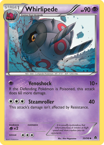 Whirlipede Emerging Powers Pokemon Card