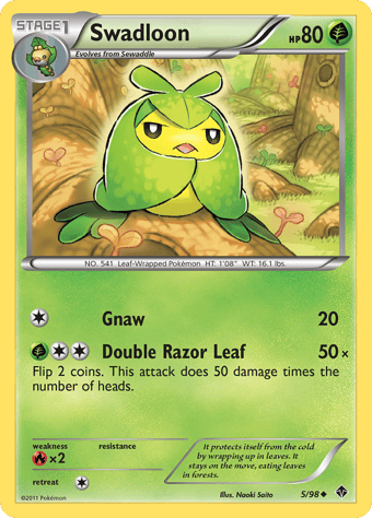 Swadloon Emerging Powers Pokemon Card