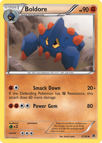 Boldore Emerging Powers Pokemon Card