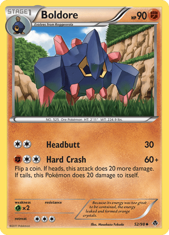 Boldore Emerging Powers Pokemon Card