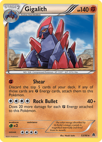 Gigalith Emerging Powers Pokemon Card