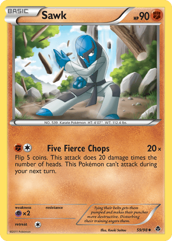 Sawk Emerging Powers Pokemon Card