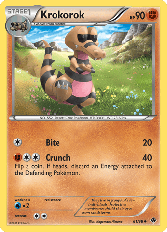 Krokorok Emerging Powers Pokemon Card