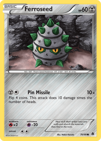 Ferroseed Emerging Powers Pokemon Card