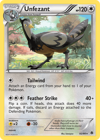 Unfezant Emerging Powers Pokemon Card