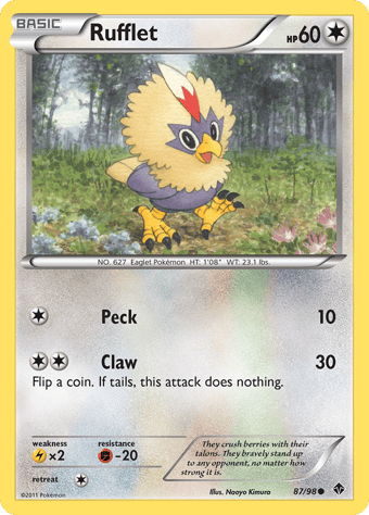 Rufflet Emerging Powers Pokemon Card