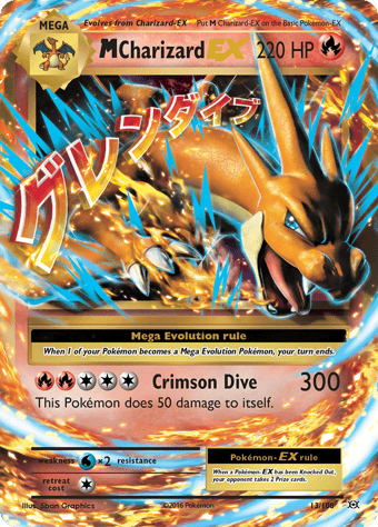 M Charizard-EX Evolutions Pokemon Card