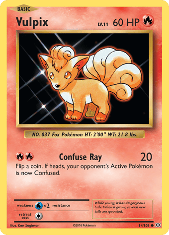 Vulpix Evolutions Pokemon Card
