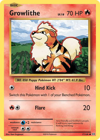 Growlithe Evolutions Pokemon Card