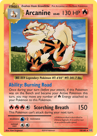 Arcanine Evolutions Pokemon Card