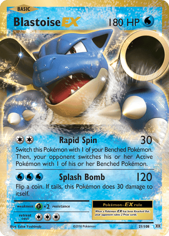 Blastoise-EX Evolutions Pokemon Card