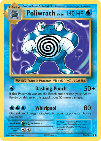 Poliwrath Evolutions Pokemon Card