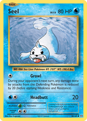 Seel Evolutions Pokemon Card