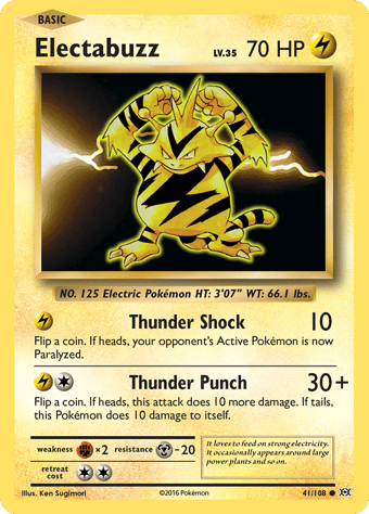 Electabuzz Evolutions Pokemon Card
