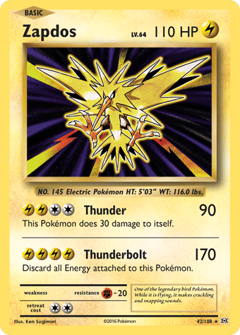 Zapdos Evolutions Pokemon Card