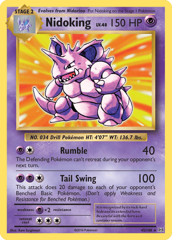 Nidoking Evolutions Pokemon Card