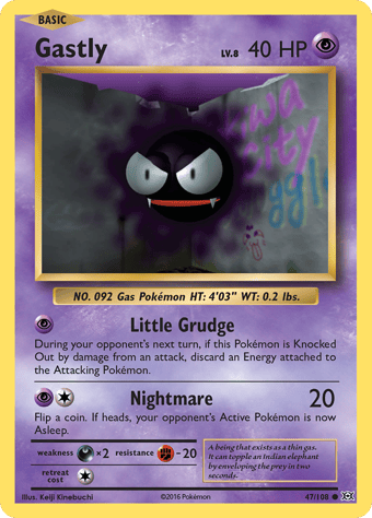 Gastly Evolutions Pokemon Card