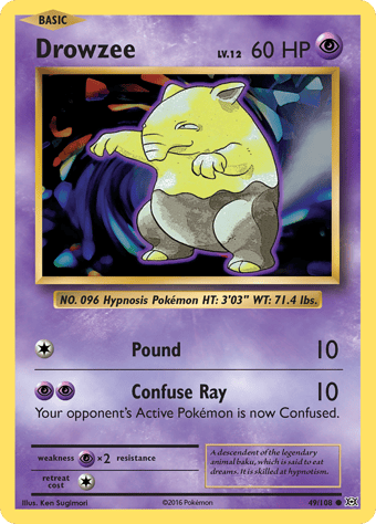 Drowzee Evolutions Pokemon Card
