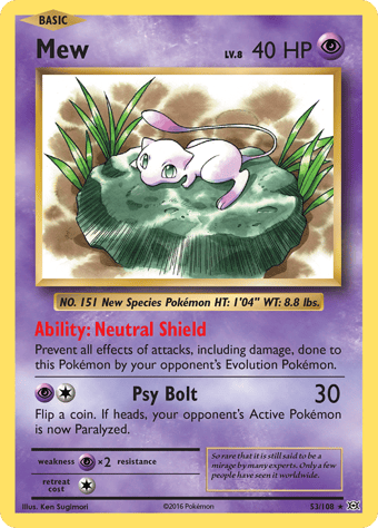 Mew Evolutions Pokemon Card Mew Evolutions Pokemon Card