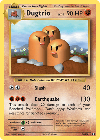 Dugtrio Evolutions Pokemon Card