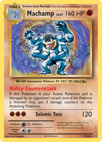 Machamp Evolutions Pokemon Card