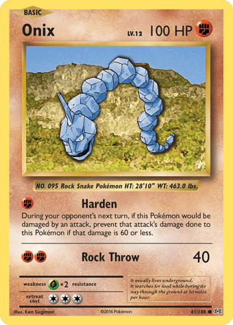 Onix Evolutions Pokemon Card