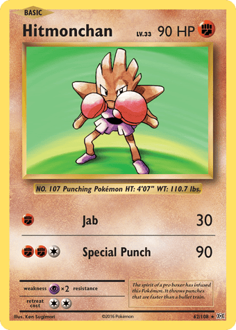 Hitmonchan Evolutions Pokemon Card