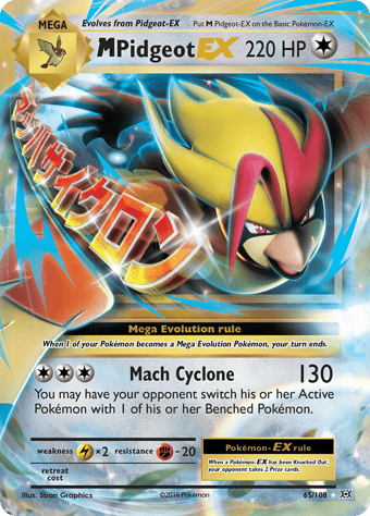 M Pidgeot-EX Evolutions Pokemon Card
