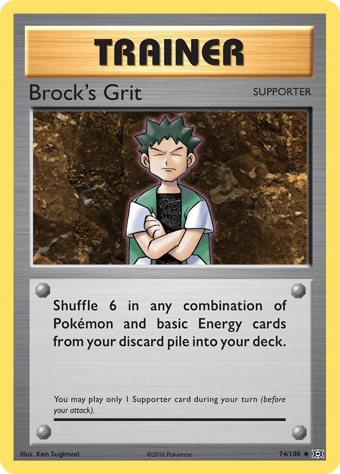 Brock's Grit Evolutions Pokemon Card