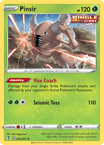 Pinsir Evolving Skies Pokemon Card